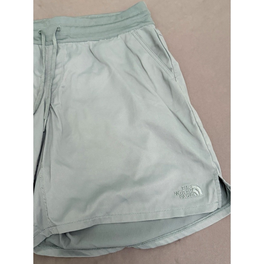 The North Face Aphrodite Shorts Womens Sz Large Green Bermuda Drawstring Pockets - Picture 2 of 8